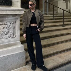 Zara dark green bomber jacket